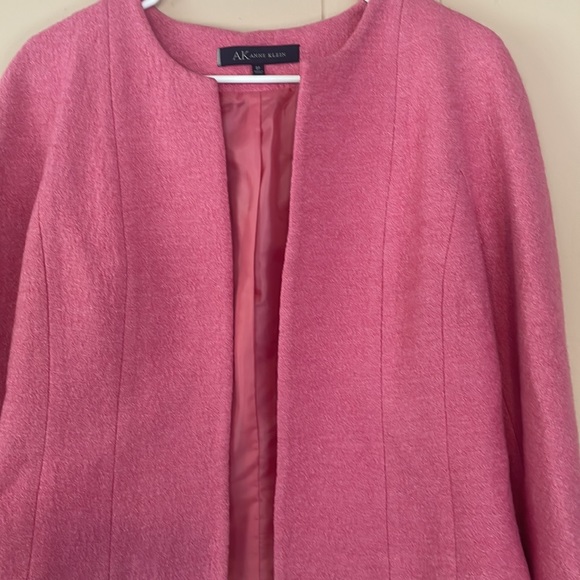 Anne Klein Pink Open Front Short Wool Mix Blazer Size 8P (Petite) - Picture 2 of 9